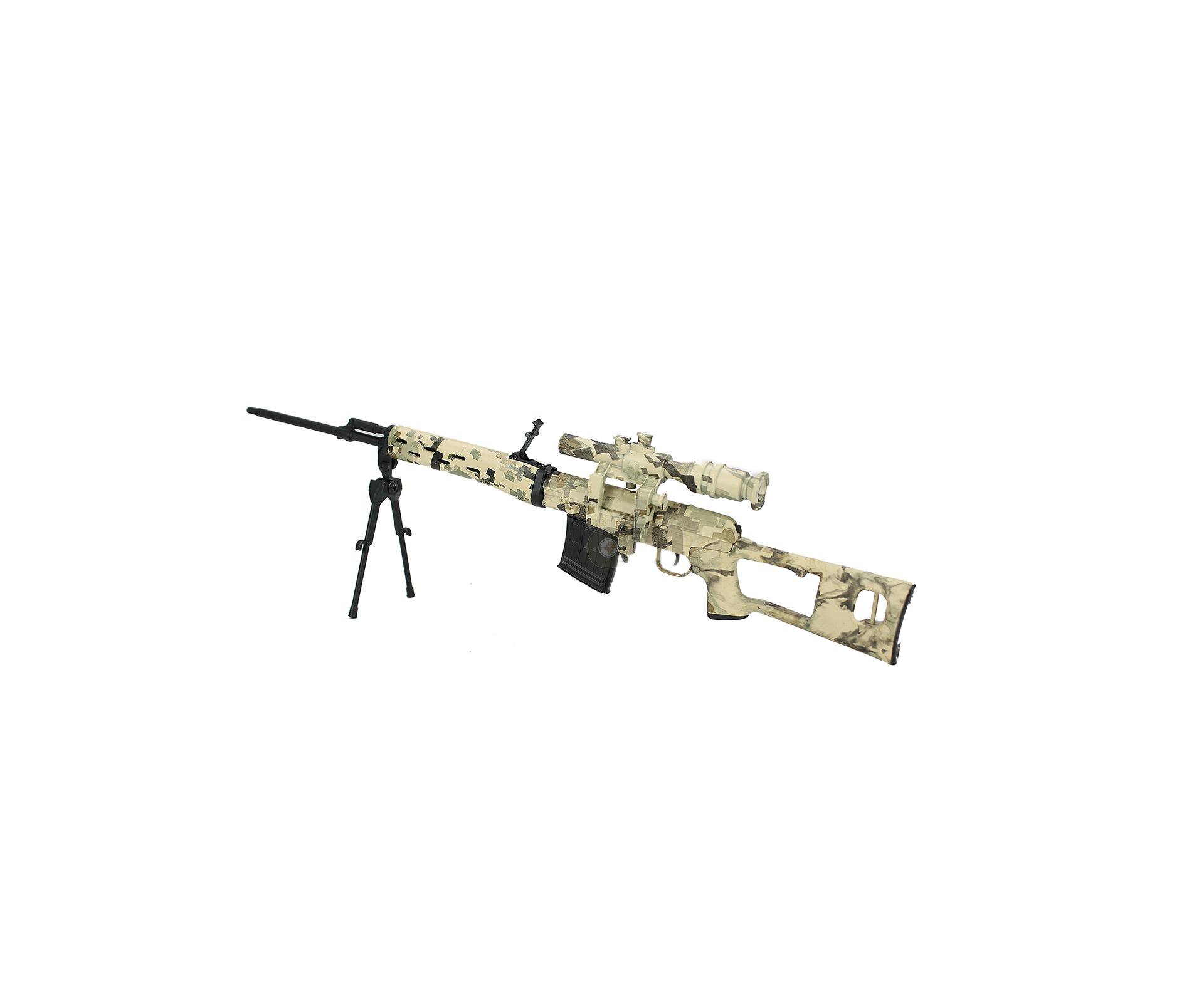 Rifle Sniper Dragunov Camuflada Miniatura Metálica - Arsenal Guns
