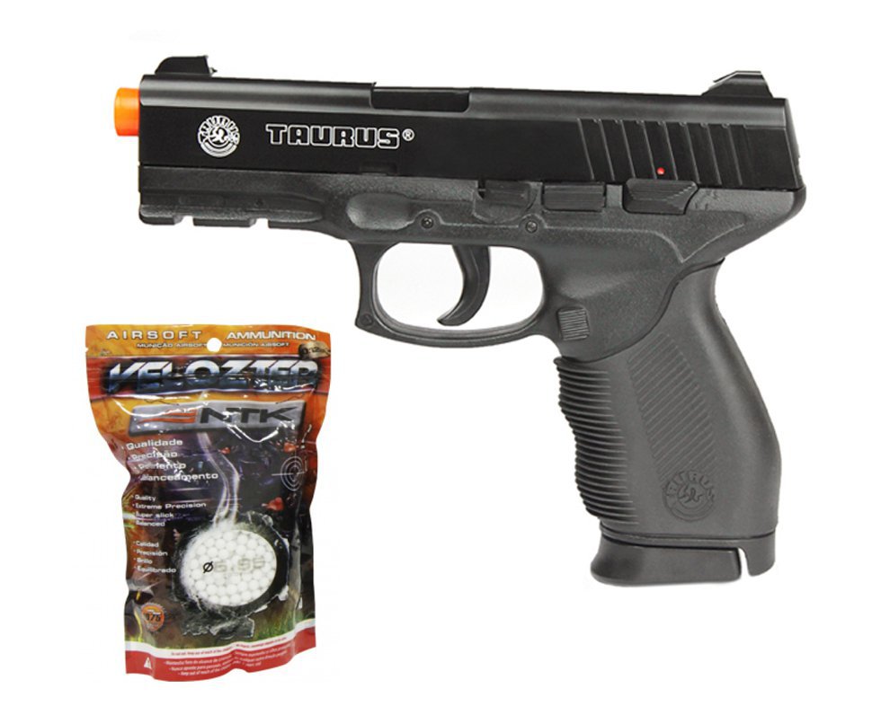 Pistola De Airsoft Taurus Pt 24/7 Semi/metal Cal 6,0 Mm + 2000 Esfera 0,12g - Cyber Gun