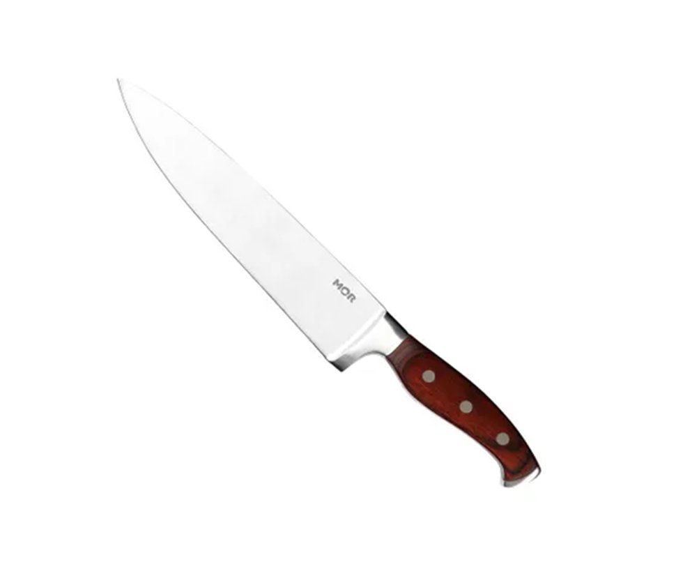 Faca Cozinha, Churrasco 10" Em Aço Inox Cabo De Madeira Mor