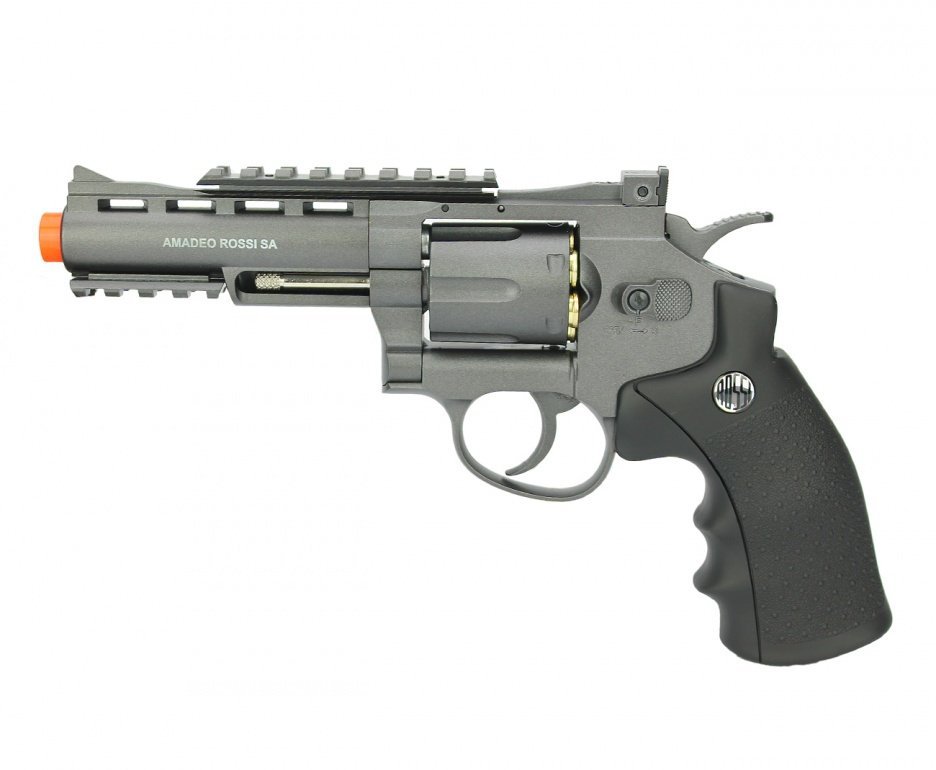 Revolver 38 Airsoft Gas Co2 6 Tiros 4" Ox Rossi Full Metal M701 6.0mm Wingun + 02 Co2 + Esferas