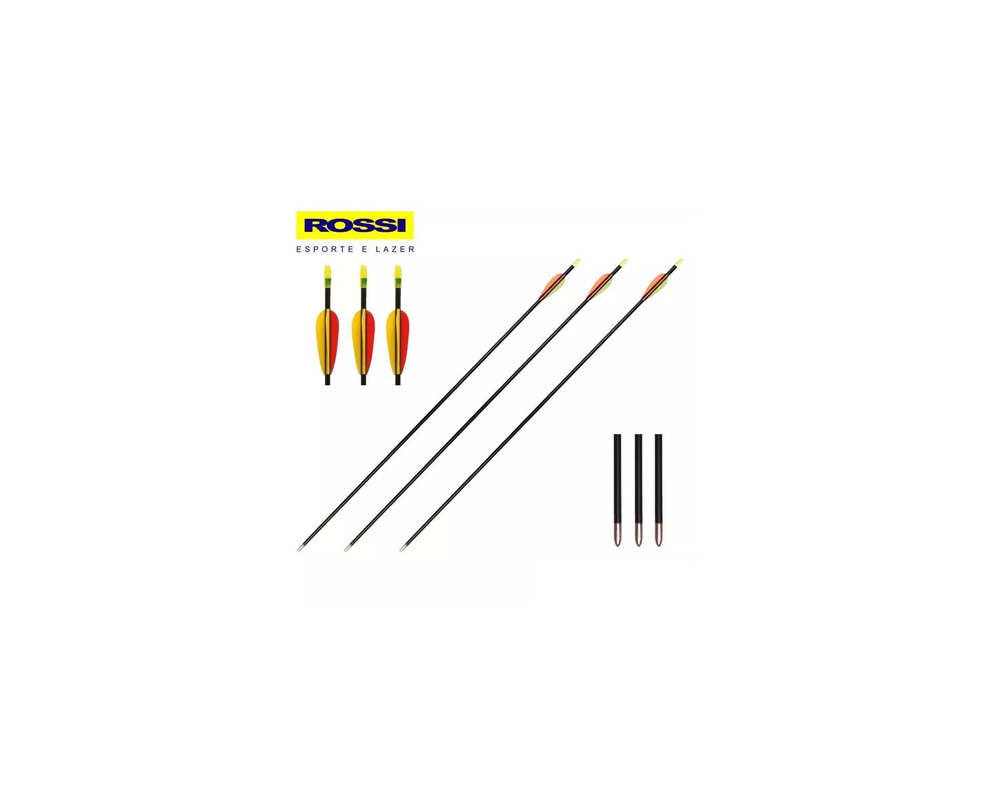 Kit Com 3 Flechas Para Arco De Fibra De Vidro 30 Polegadas