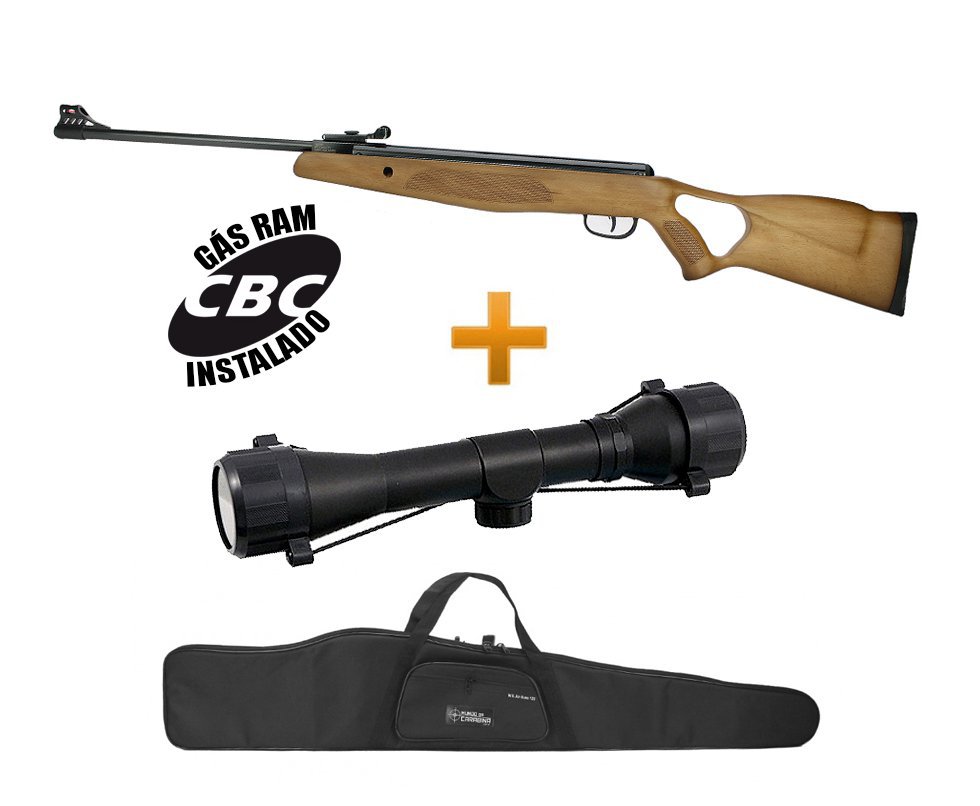 Carabina De Pressão Cbc B19-z Nitro Match Precision Gr 50kg 4,5mm + Luneta 4x32 + Capa