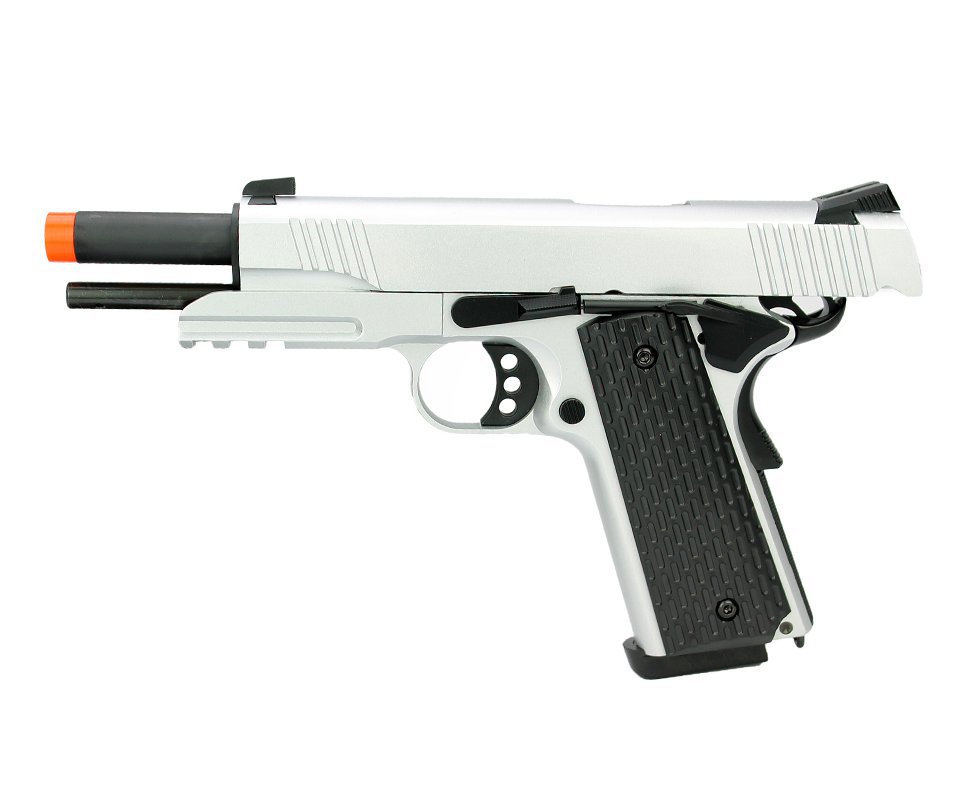 Pistola De Airsoft Gbb Green Gas R28 M1911 Warrior Silver Blowback Army Armament 6,0mm