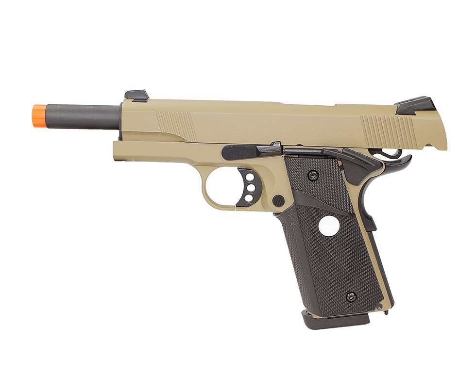 Pistola Airsoft Gas Gbb M1911 R27 Full Metal Black/tan Blowback Army Armament Cal 6,0