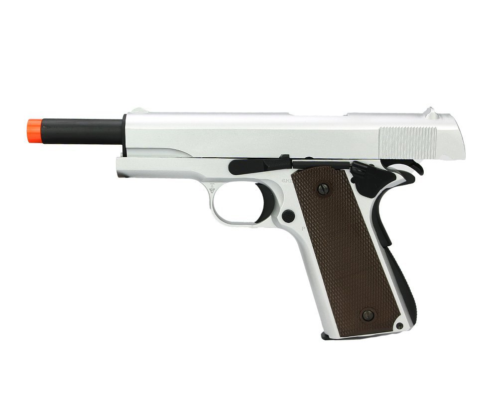 Pistola De Airsoft Gbb M1911 A1 Silver Full Metal Blowback Army Armament 6,0mm
