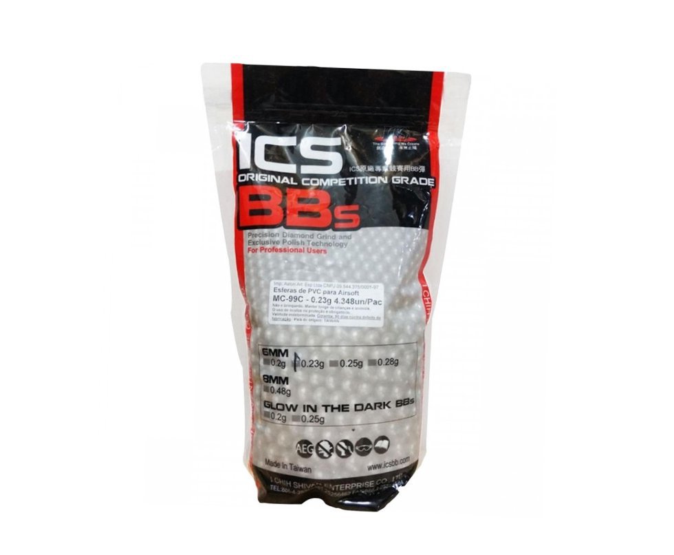 Esferas De Precisão Bbs Plásticas Ics 0.23g 6mm - 4348 Uni.