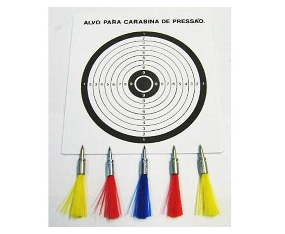 Setas Coloridas Cal 5,5mm (com 5 Dardos E 3 Alvos)