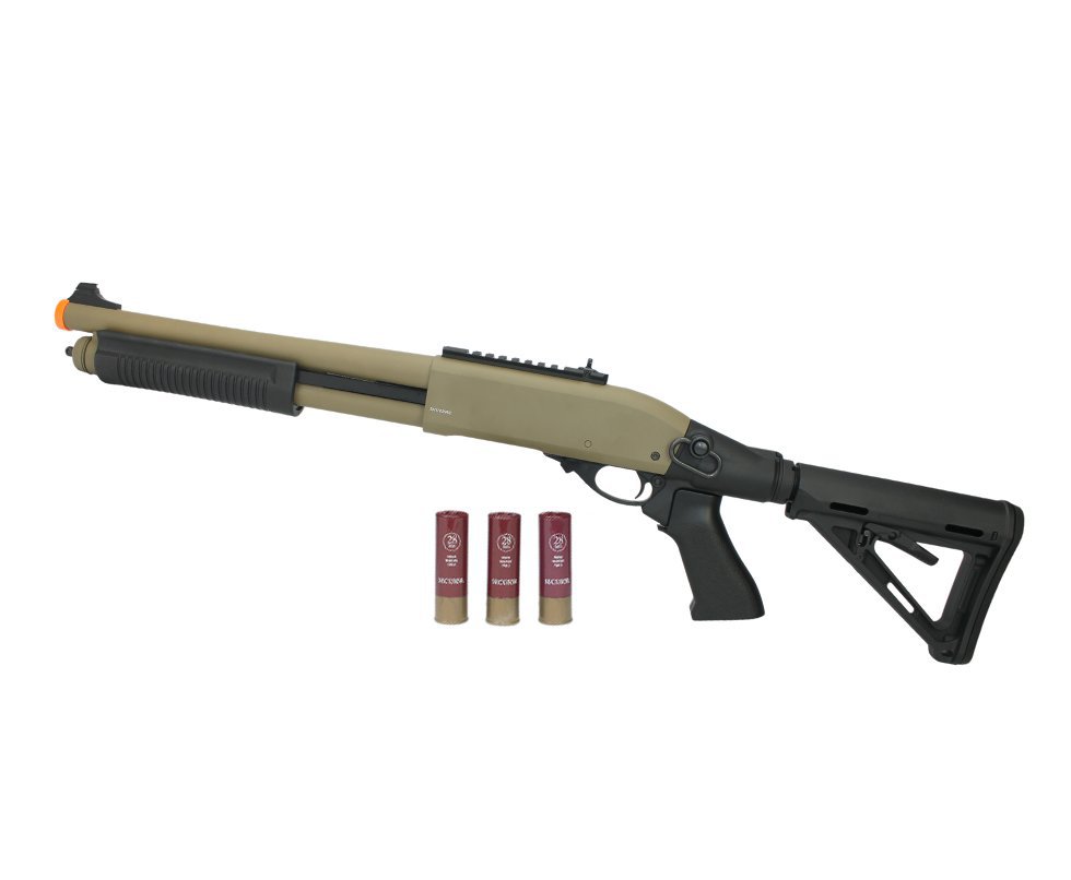 Escopeta Shotgun De Airsoft Full Metal Gbb Epg Velites G-iii Tan Cal 6mm V0006