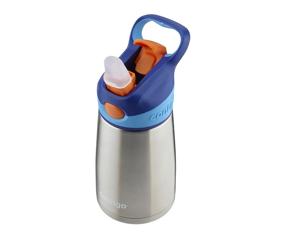 Squeeze Contigo Infantil Canudo Autospout Inox Azul 295ml