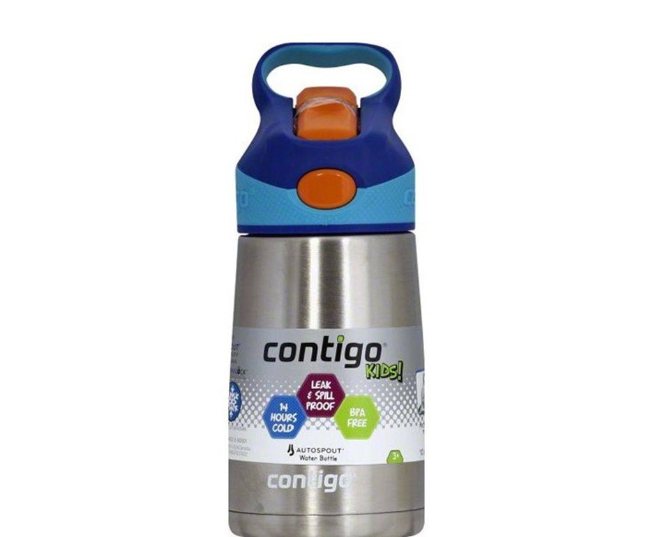 Squeeze Contigo Infantil Canudo Autospout Inox Azul 295ml