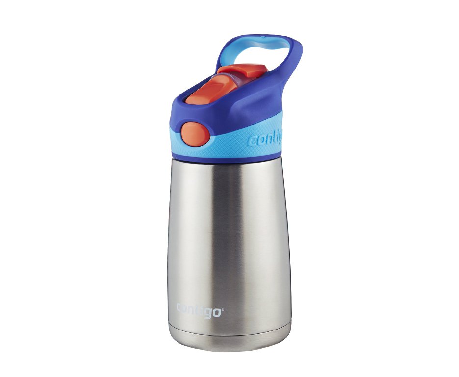 Squeeze Contigo Infantil Canudo Autospout Inox Azul 295ml