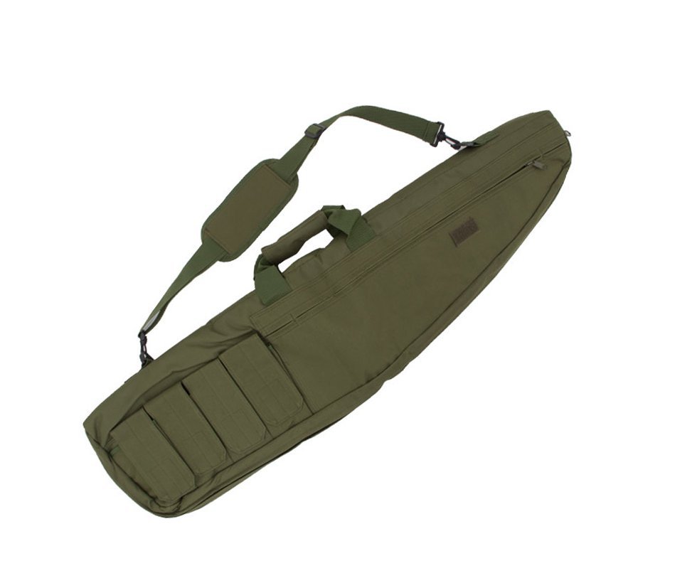 Capa Almofadada Premium Com Bolsos Para Rifle Aeg Airsoft Od Green 100cm