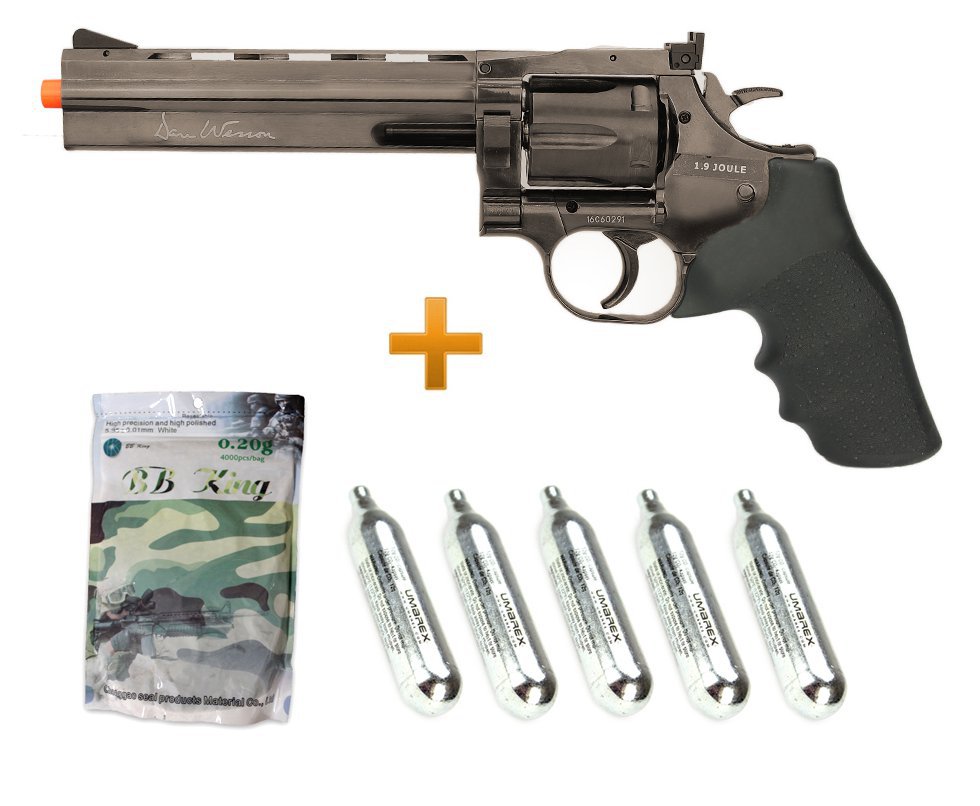 Revólver De Airsoft Co2 Asg Dw 715 6" Full Metal 6,0 + 05 Co2 + 4000 Bbs 0,20g