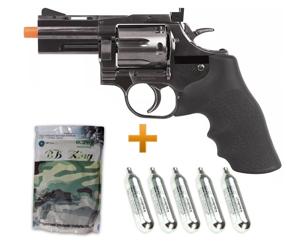 Revólver De Airsoft Full Metal Co2 Dan Weson 715 2,5" 6,0mm Asg + 05 Co2 + Bbs 0,20g