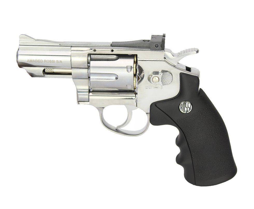 Revólver De Pressão Co2 Full Metal Rossi Niquelado 708s 2,5" 4,5mm