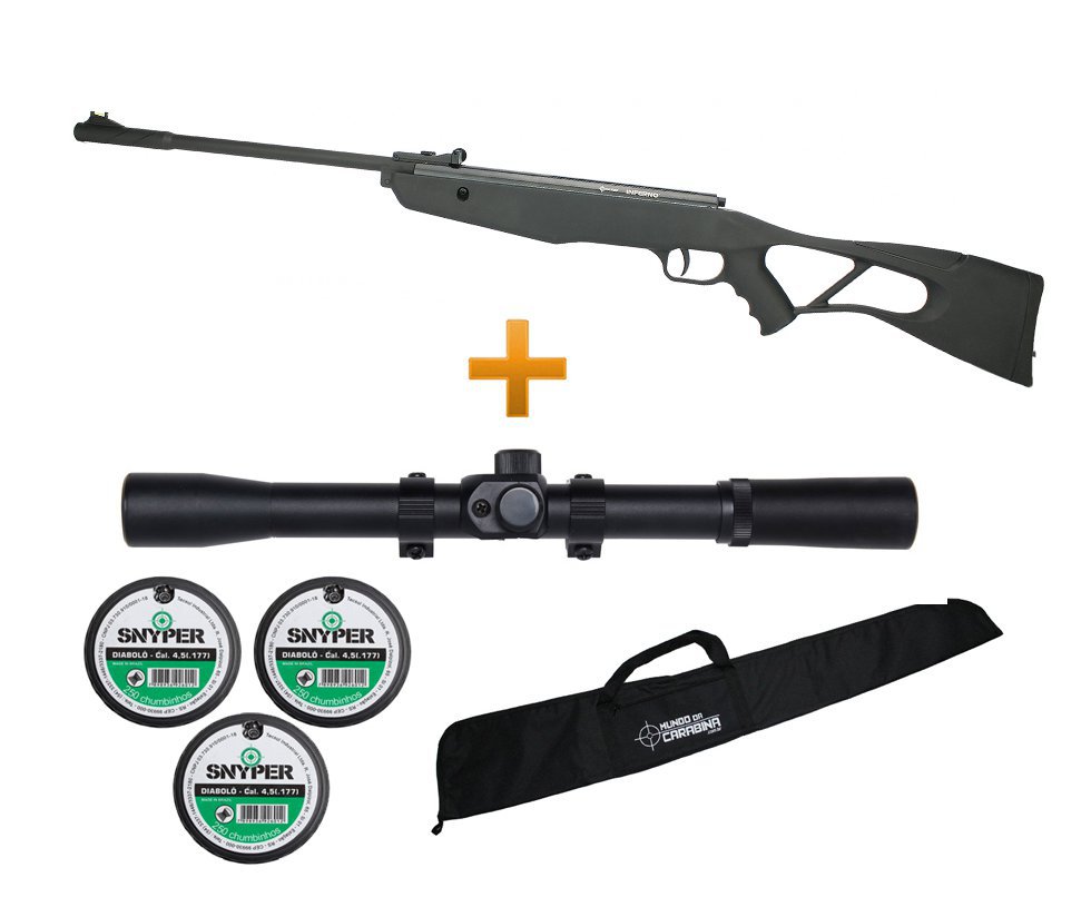Carabina De Pressão Crosmann B12s Inferno L-csin7 4,5mm + Luneta + Capa + Chumbinho