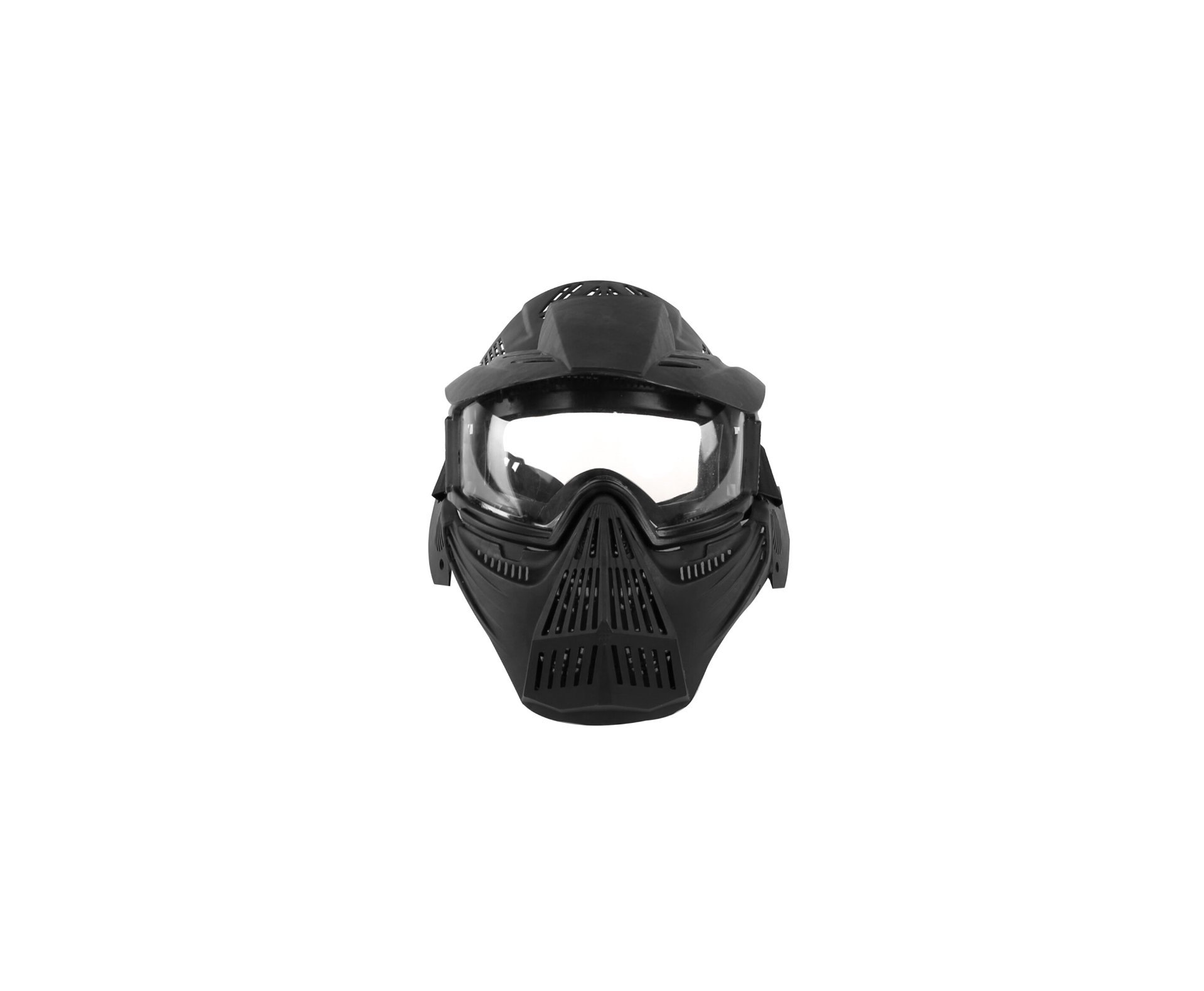 Mascara Airsoft Face Total E Viseira Lentes Em Policarbonato Preta