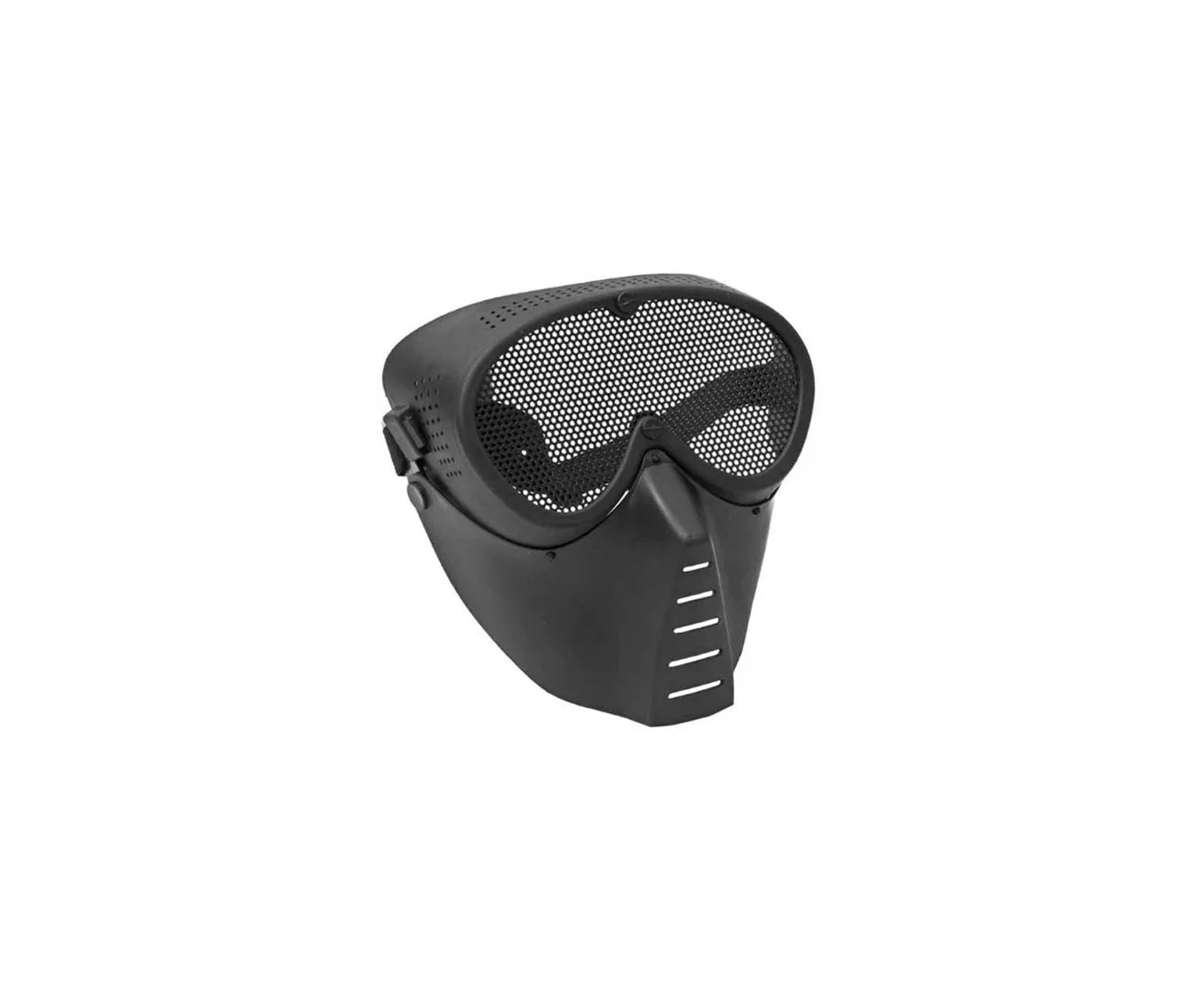 Máscara De Segurança Airsoft Face Total Lens Steel Preto - Quick Shot