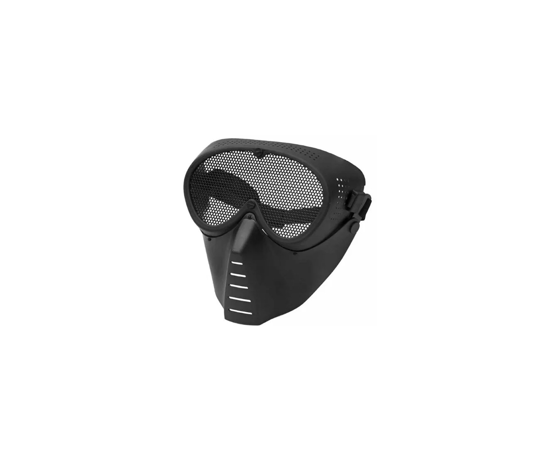 Máscara De Segurança Airsoft Face Total Lens Steel Preto - Quick Shot
