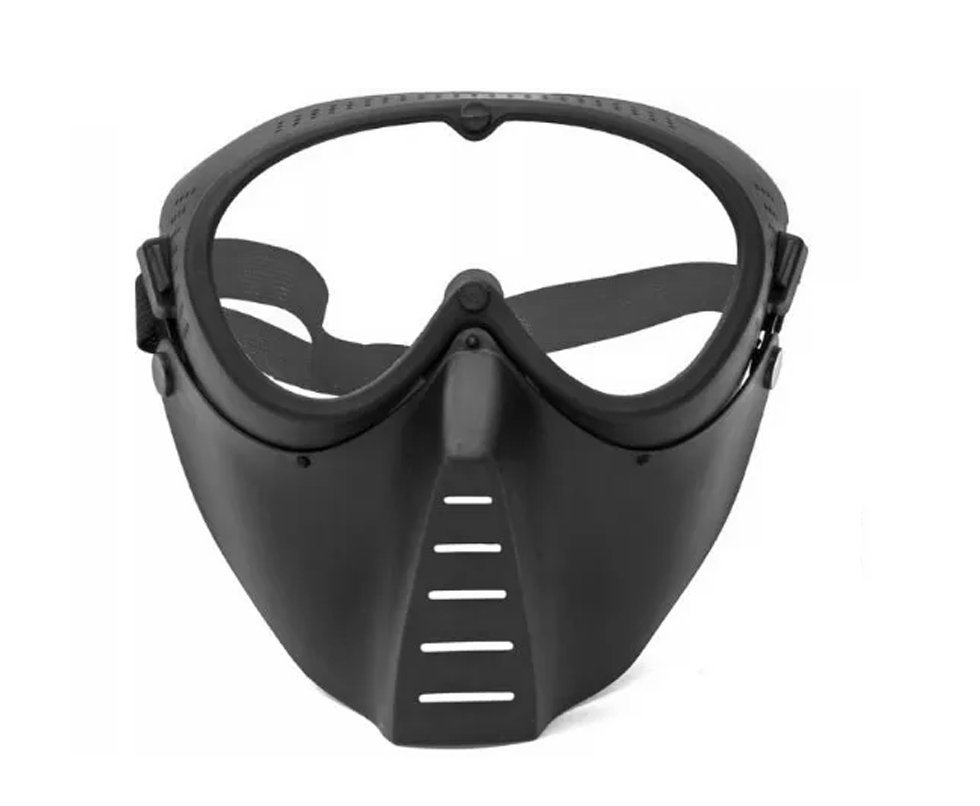 Mascara De Segurança Airsoft  Face Total Lens Preto- Quick Shot