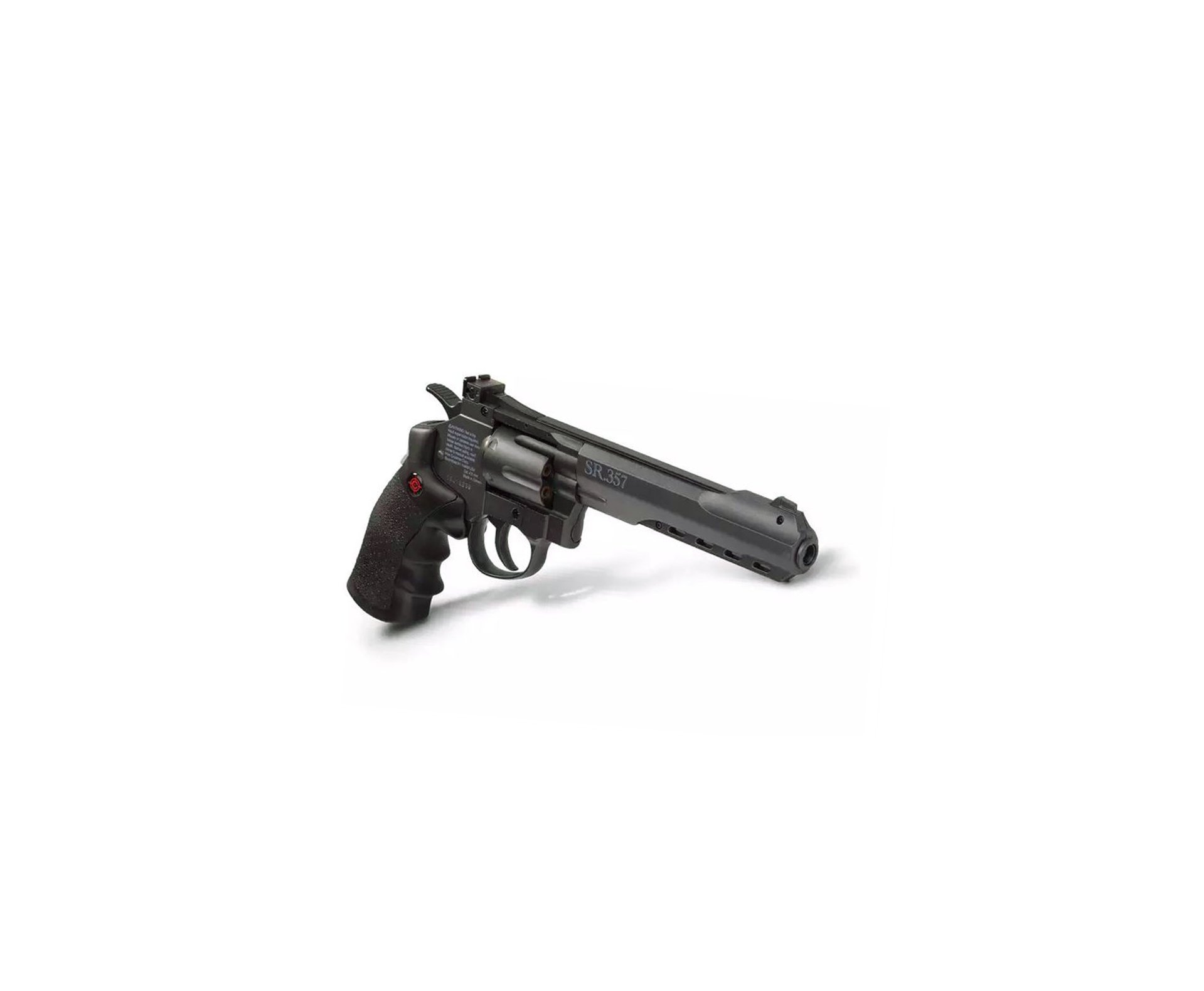 Revolver De Pressão Gas Co2 Sr357 Black 6" Full Metal Dual Ammo 6 Tiros 4,5mm Crosman