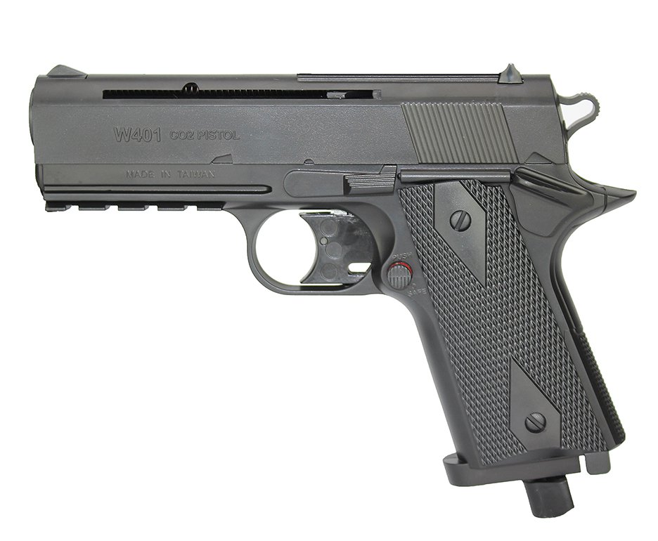 Pistola De Pressão Gas Co2 Wingun W401 4,5mm Rossi + Co2 + Bbs Metal