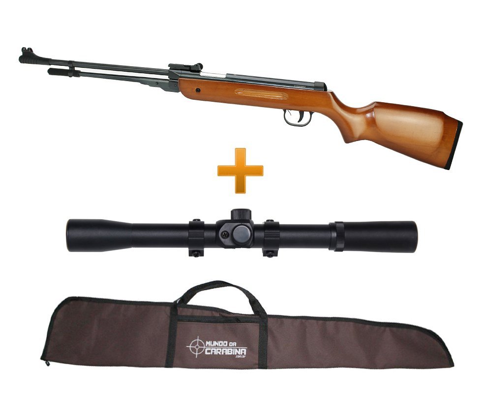 Carabina De Pressão Spring West Madeira Cal 4.5mm Fixxar + Luneta 4x20 + Capa