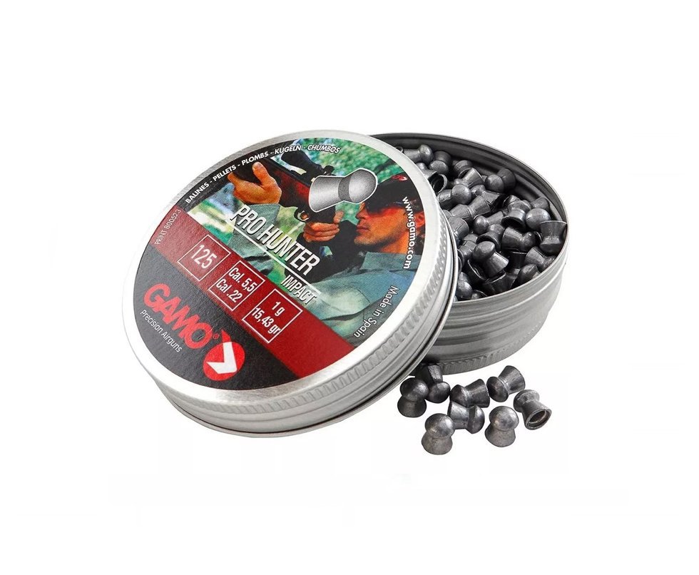 Chumbinho Gamo Pro Hunter 5,5mm Com 125und., Impacto, Precisão, Longa Distancia
