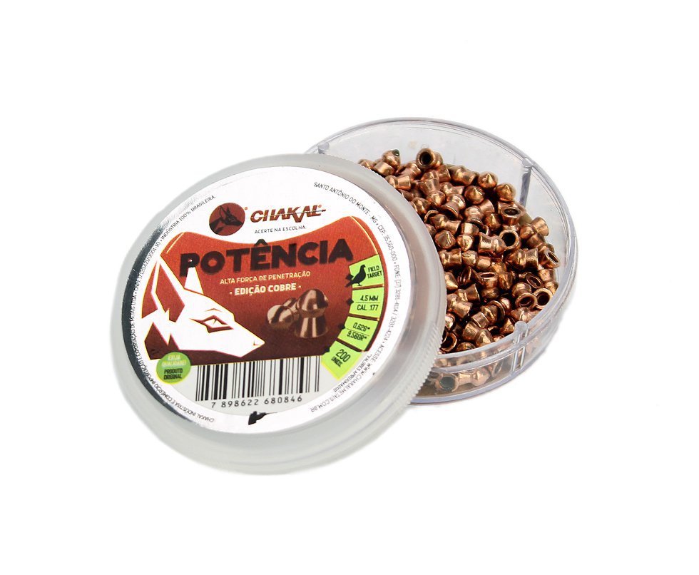 Chumbinho De Pressão Premium Potencia Cobreado 4,5mm