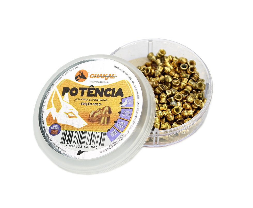 Chumbinho De Pressão Premium Potencia Gold 4,5mm Perfuração