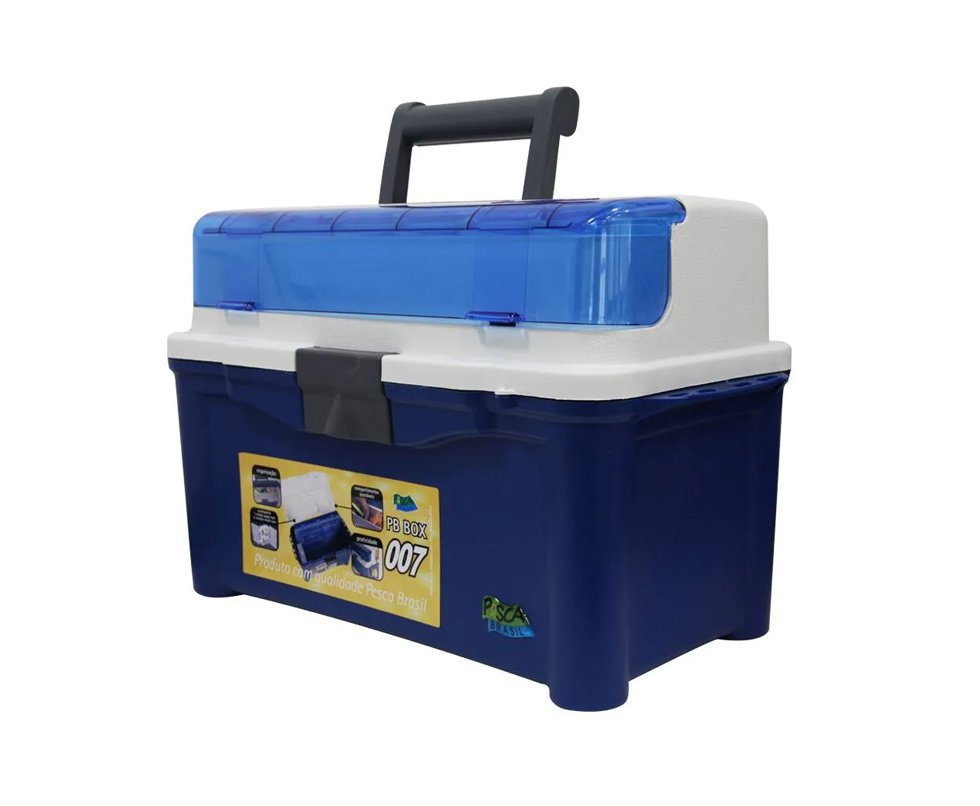 Maleta Para Pesca Pb 007 Azul Com 3 Estojos Pesca Brasil