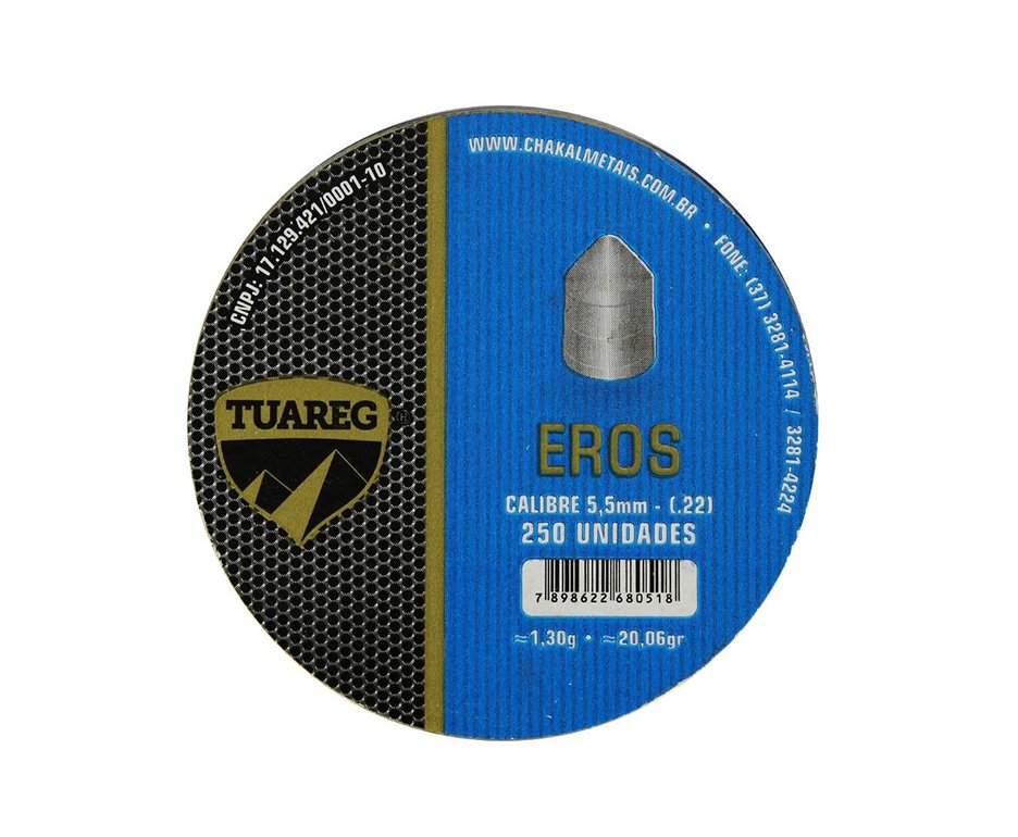 Chumbinho De Pressão Tuareg Premium Eros 5,5 Mm - 250 Unidades - Chakal