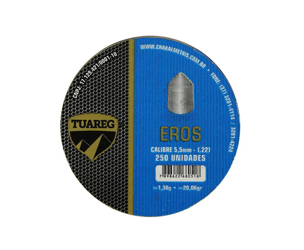 Chumbinho De Pressão Tuareg Premium Eros 5,5 Mm - 250 Unidades - Chakal