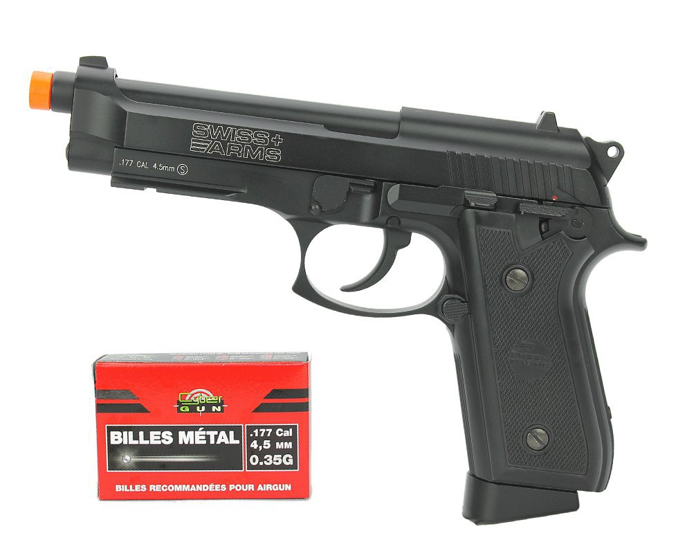 Pistola De Pressão Gás Co2 Sa P92 Full Metal Blowback 4,5mm - Swiss Arms