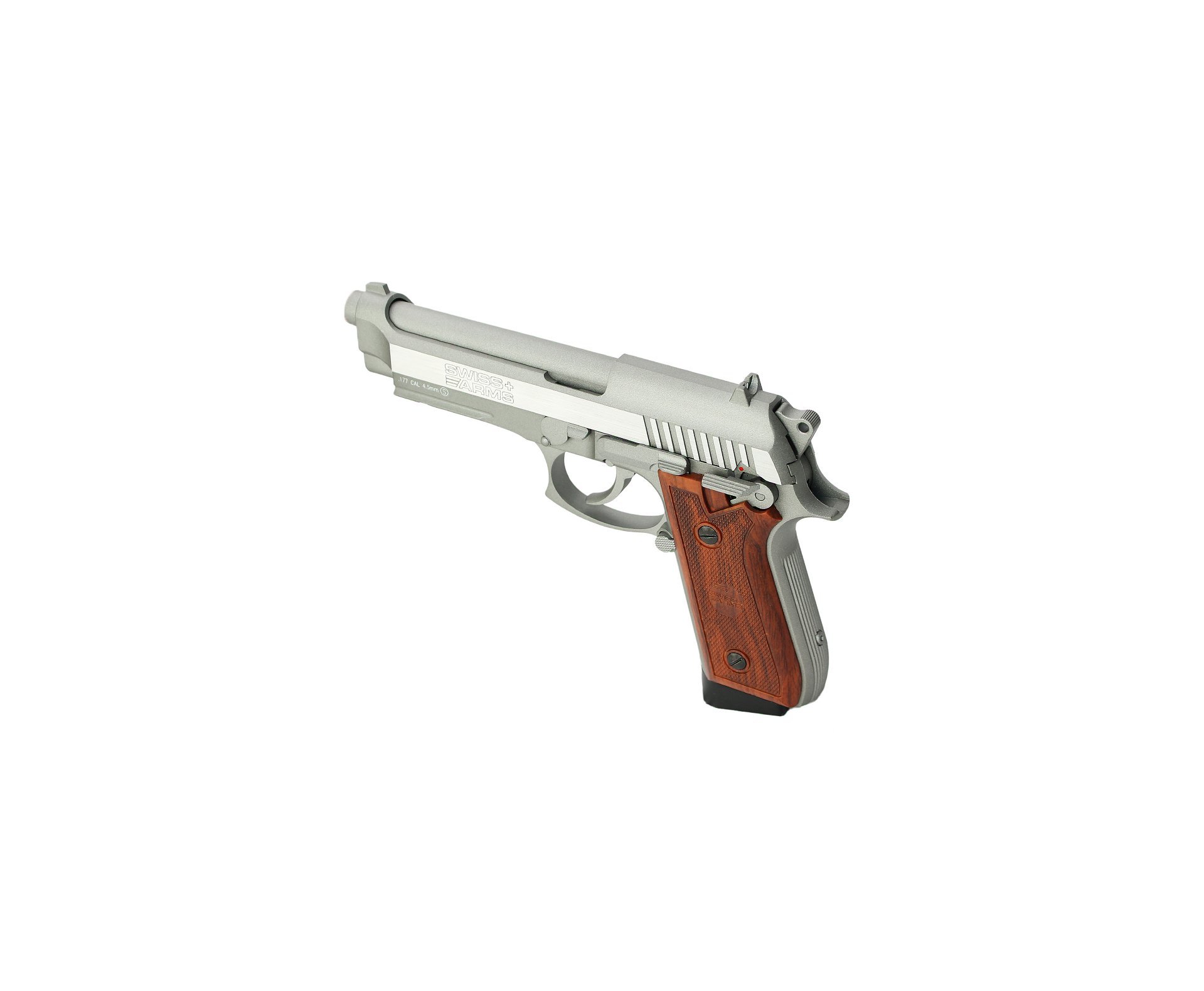 Pistola De Pressão Co2 Sa P92 Inox Full Metal Com Blowback 4,5mm - Swiss Arms