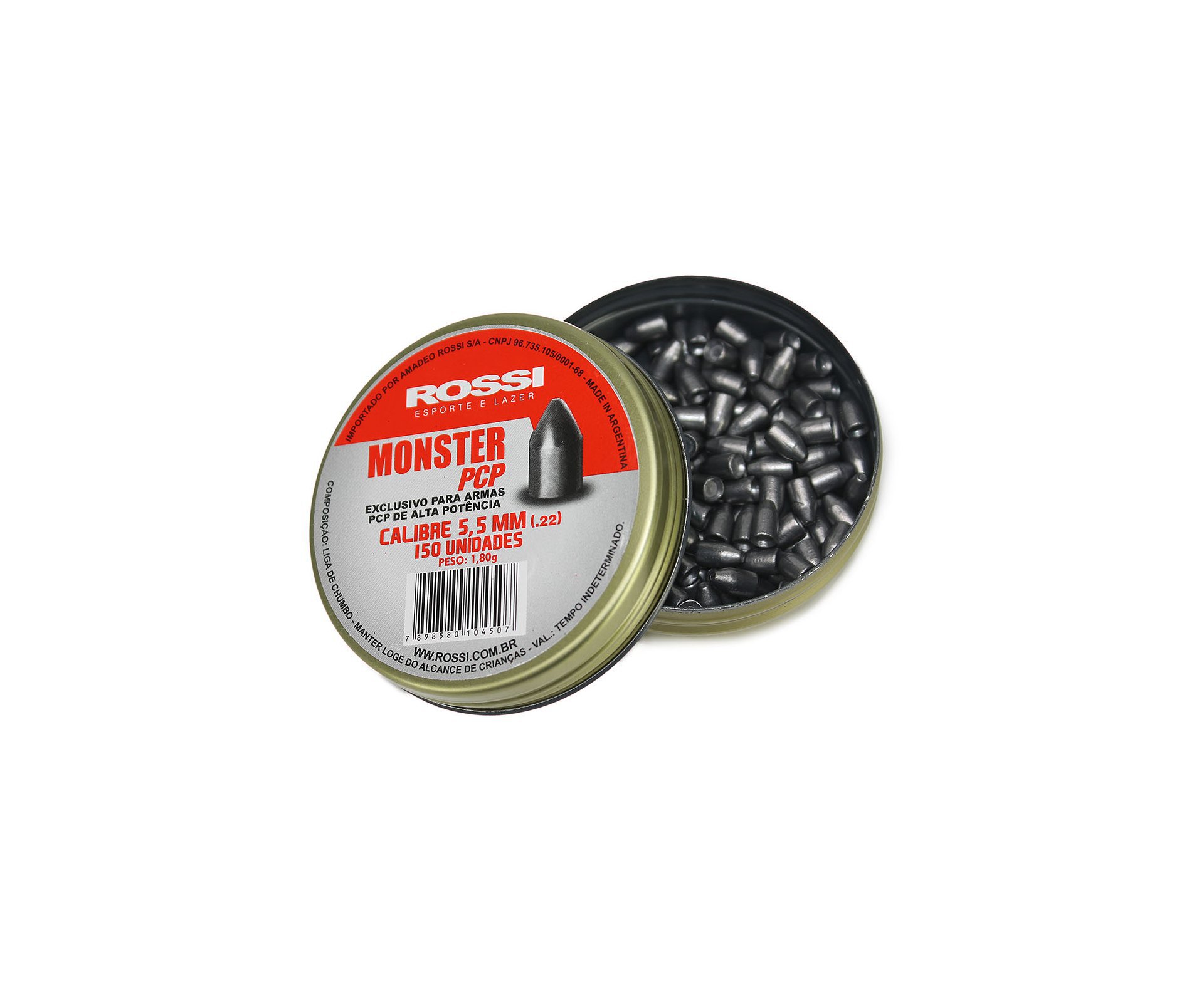 Chumbinho Rossi Monster Cal 5,5mm - Com 150 Unidades