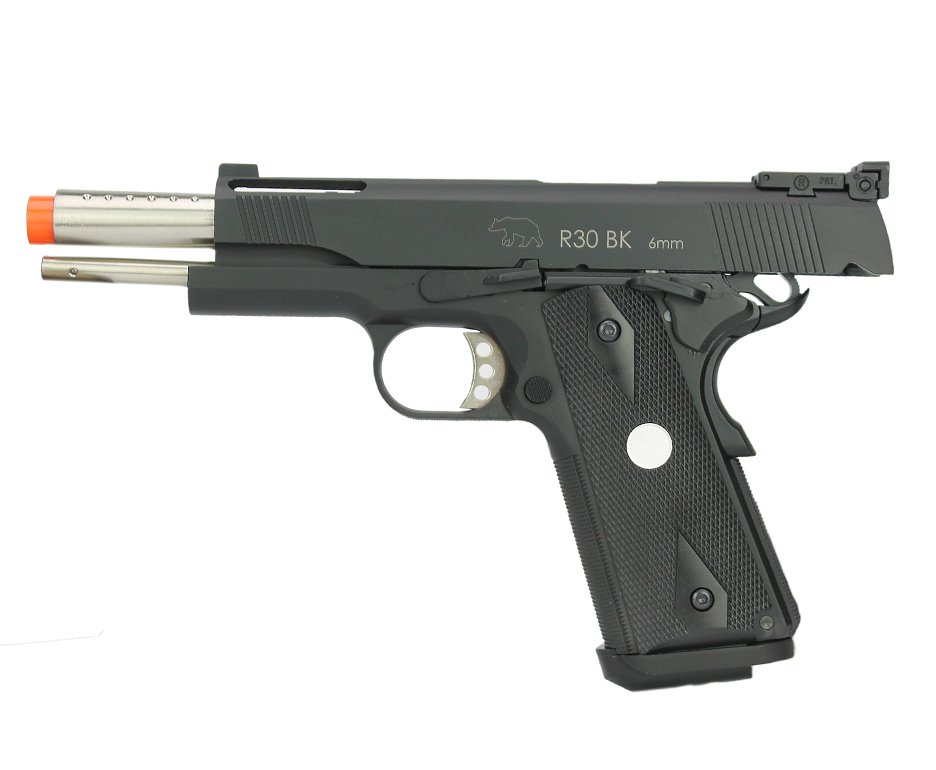 Pistola De Airsoft Gas Gbb Green Gás R30 M1911 V12 Black Full Metal Blowback 6mm - Army Armament