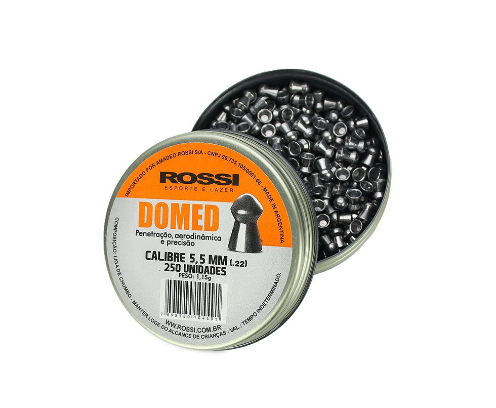 Chumbinho Rossi Domed Cal 5,5mm - Com 250 Unidades