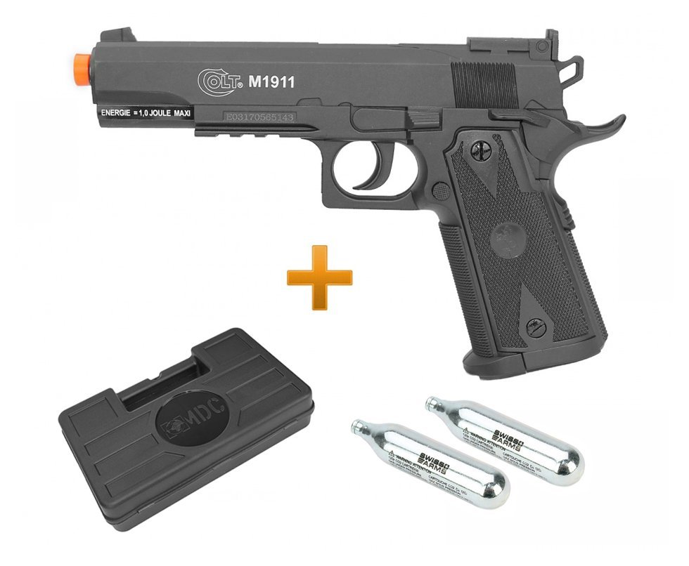 Pistola De Airsoft Co2 Colt 1911 6.0mm Cybergun + Maleta + Co2