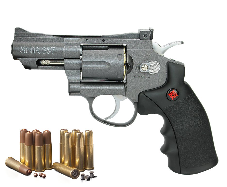 Revolver Co2 Full Metal 2" Cano Snr357 Cal 4,5mm Crosman + Maleta + Munição + Co2