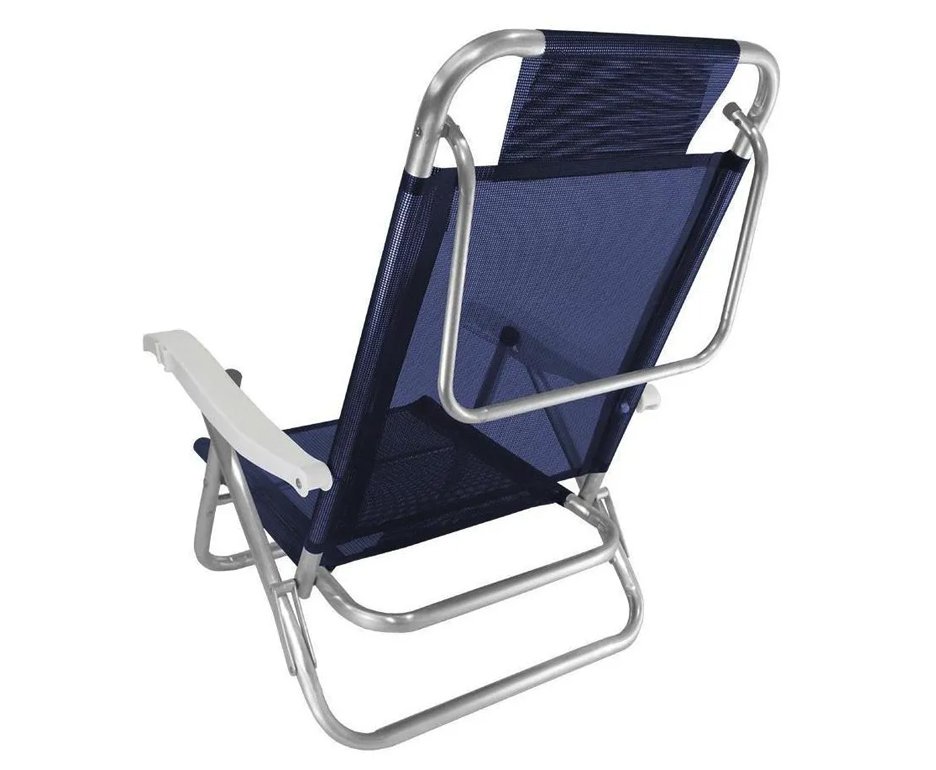 Cadeira / Espreguiçadeira reclinável Praia Em Aluminio Banho De Sol Marinho - Zaka