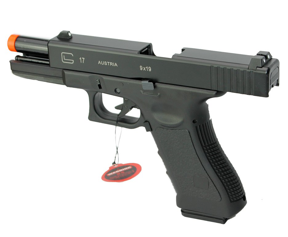 Pistola De Airsoft Gás Gbb G17 Blowback Metal 721 Db-721 6,0mm + Case Double Bell