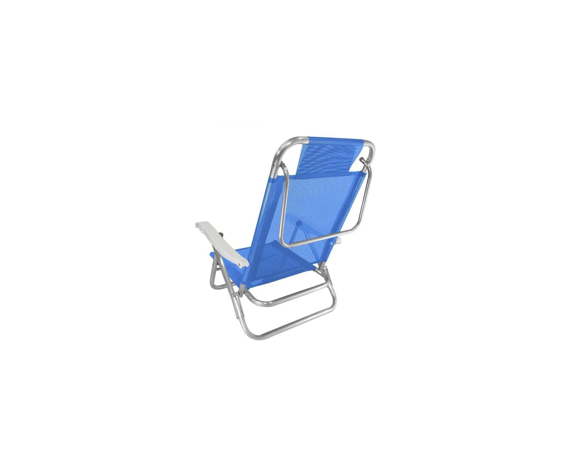 Cadeira Praia Em Aluminio Banho De Sol Azul Cap 120kg - Zaka