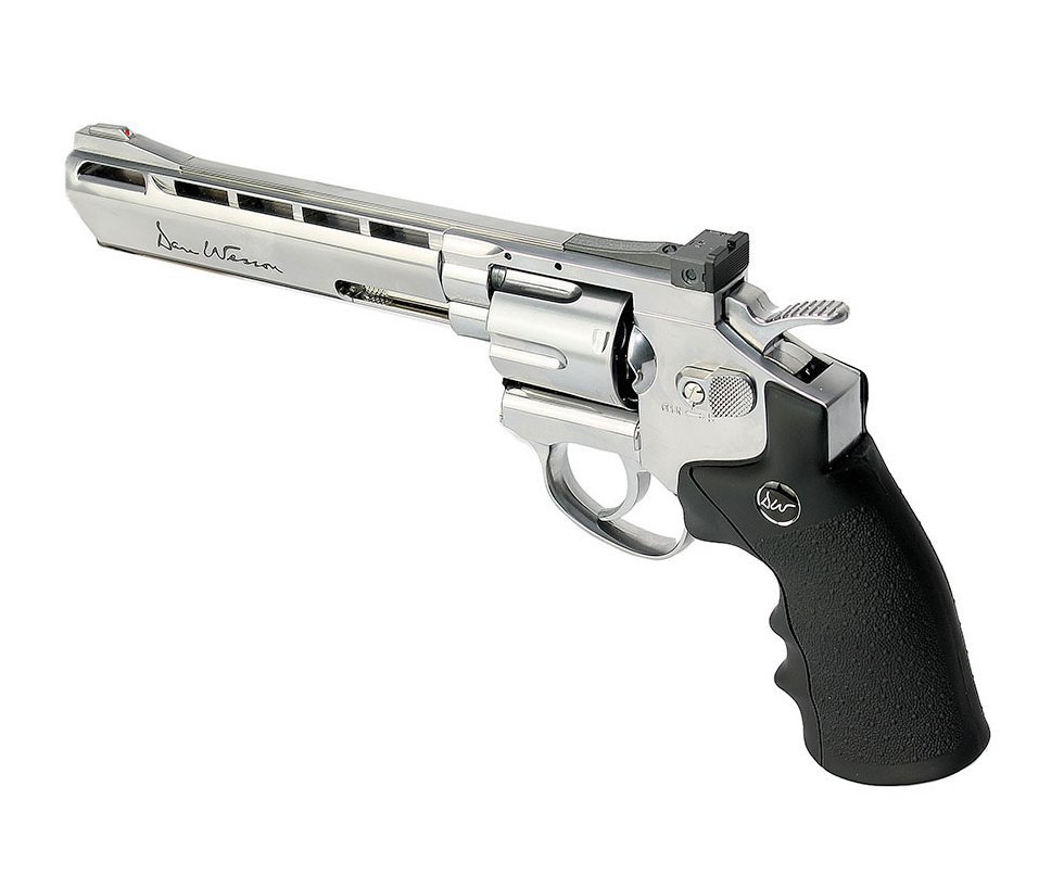 Revólver De Pressão Co2 Dan Wesson 6" Full Metal Inox 6 Tiros 4,5mm Asg