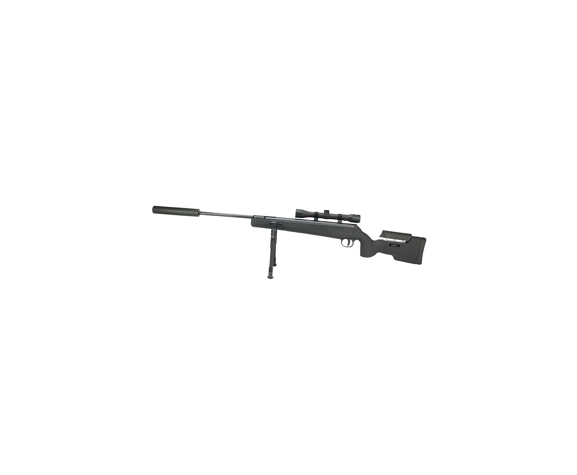 Carabina De Pressão Artemis Gp 1250 Sniper Gas Ram 70kg Black 5,5mm + Bipé + Luneta + Supressor