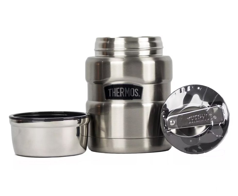 Pote Marmita Térmico Thermos  Everest Com Colher Prata 470ml