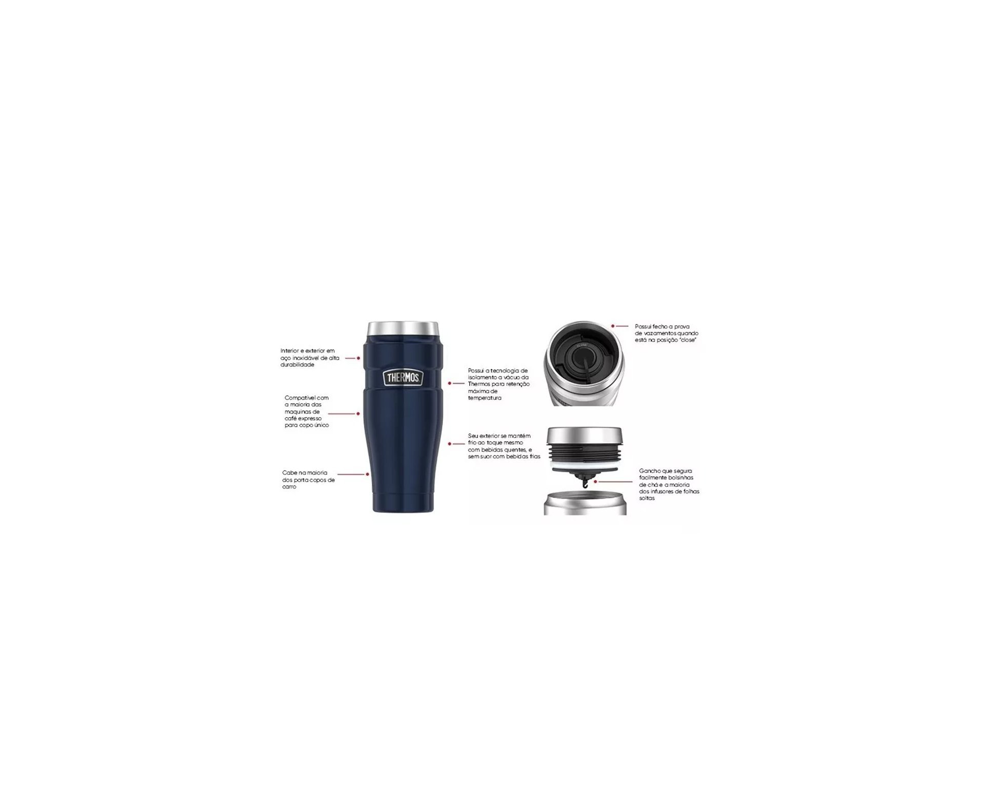 Copo Termico Para Cerveja Thermos Fuji Azul 470ml