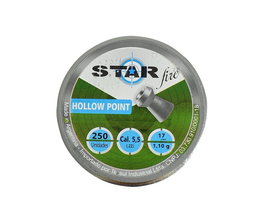 Chumbinho Star Fire Hollow Point Premium 5,5mm - Com 250unid
