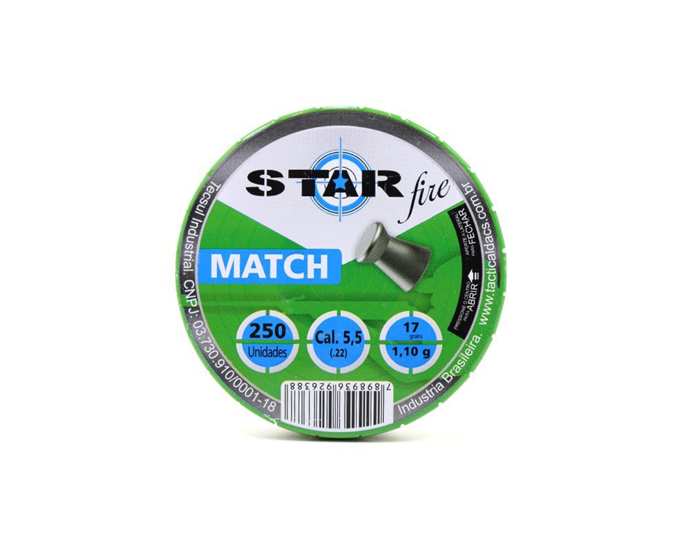 Chumbinho Star Fire Match Premium 5,5mm - Com 250unid