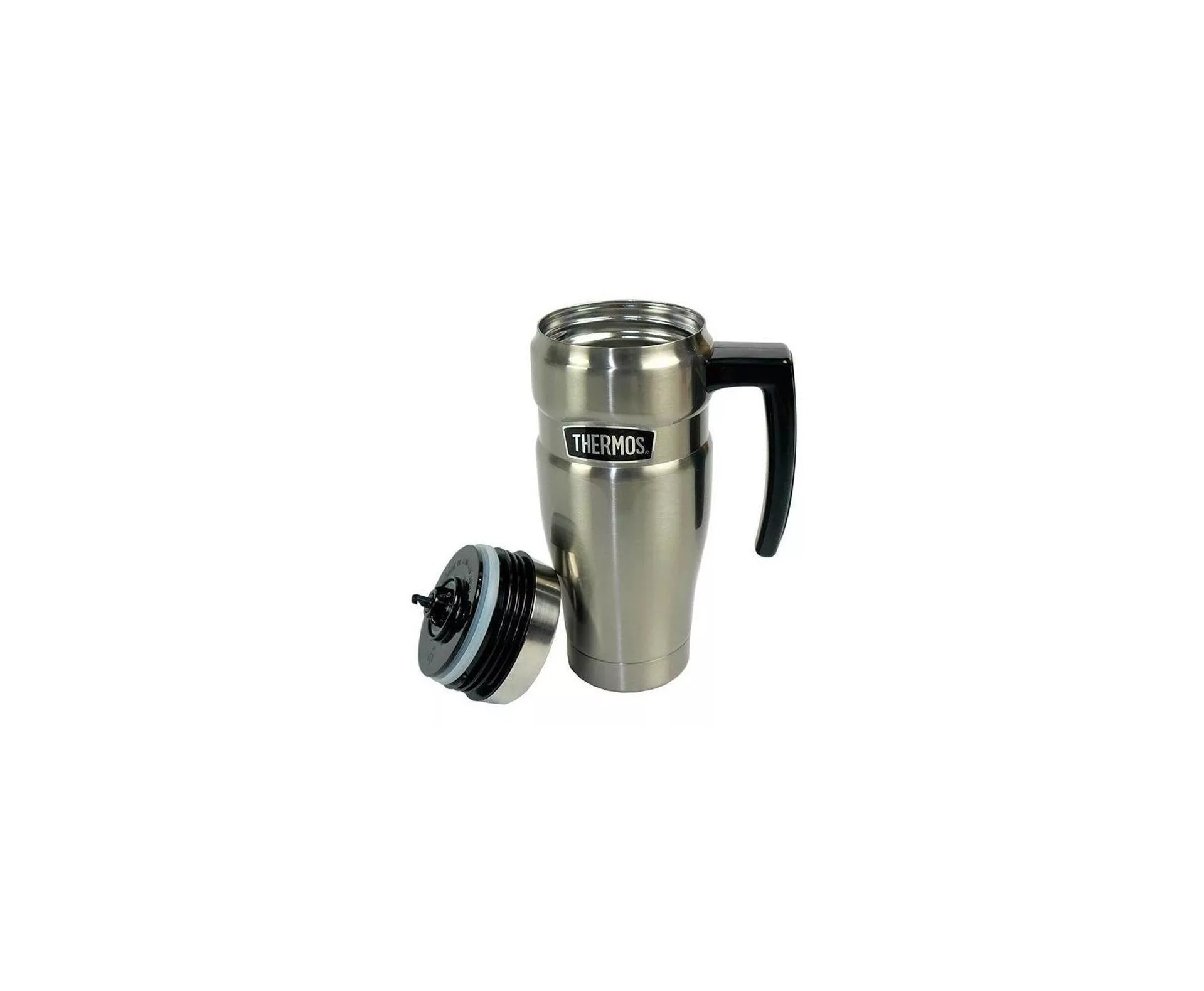 Caneca Térmica Cerveja Thermos Alpes Prata Com Alça 470ml